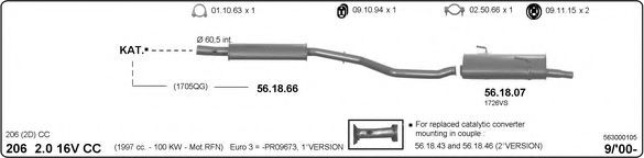 563000105 IMASAF Exhaust System Exhaust System