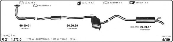566000197 IMASAF Exhaust System Exhaust System