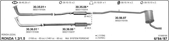 573000100 IMASAF Exhaust System Exhaust System