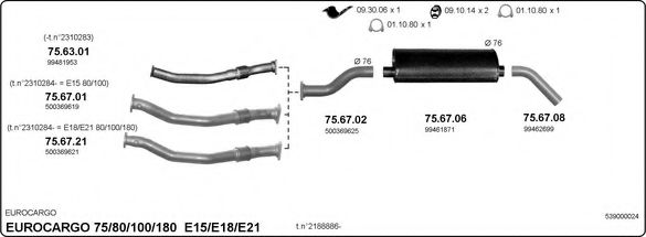 539000024 IMASAF Exhaust System Exhaust System