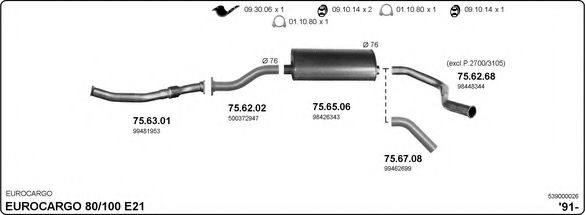 539000026 IMASAF Exhaust System Exhaust System