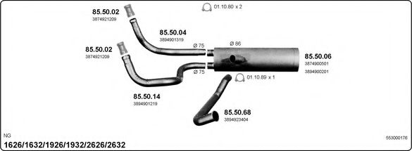 553000176 IMASAF Exhaust System Exhaust System