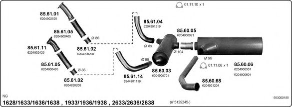 553000185 IMASAF Exhaust System Exhaust System