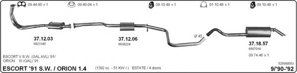 525000053 IMASAF Exhaust System Exhaust System