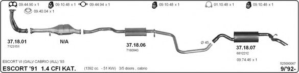 525000067 IMASAF Exhaust System Exhaust System
