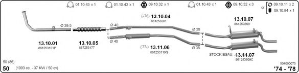 504000075 IMASAF Exhaust System Exhaust System