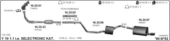 834000019 IMASAF Exhaust System Exhaust System