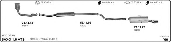 514000138 IMASAF Exhaust System Exhaust System