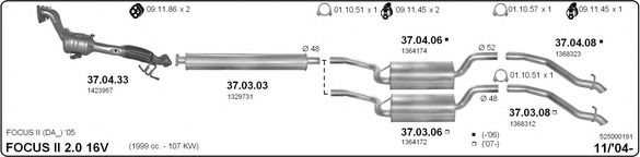525000191 IMASAF Exhaust System Exhaust System