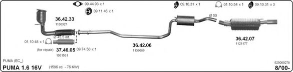 525000278 IMASAF Exhaust System Exhaust System