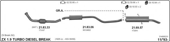 514000231 IMASAF Exhaust System Exhaust System