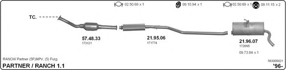 563000021 IMASAF Exhaust System