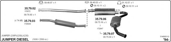 514000113 IMASAF Exhaust System Exhaust System