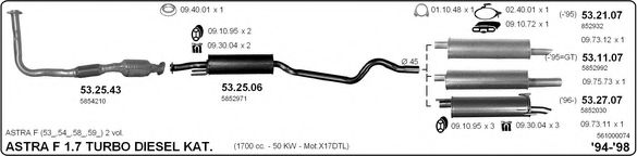 561000074 IMASAF Exhaust System Exhaust System