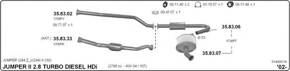 514000118 IMASAF Exhaust System