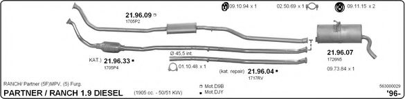 563000029 IMASAF Exhaust System Exhaust System