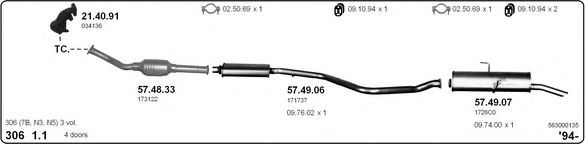 563000135 IMASAF Exhaust System