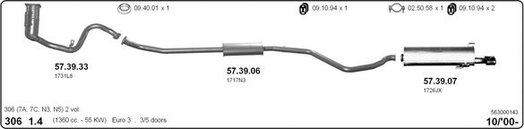 563000143 IMASAF Exhaust System Exhaust System