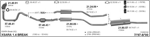 514000184 IMASAF Exhaust System Exhaust System