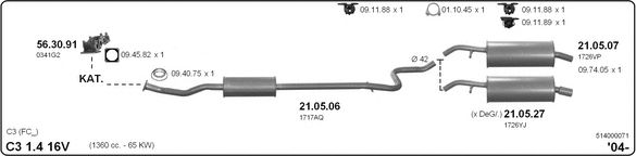 514000071 IMASAF Exhaust System Exhaust System
