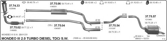 525000253 IMASAF Exhaust System Exhaust System
