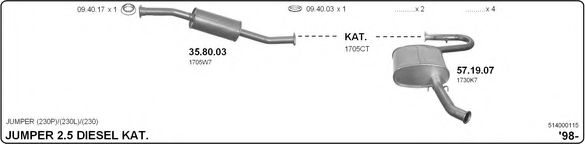 514000115 IMASAF Exhaust System Exhaust System