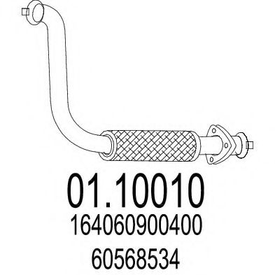 01.10010 MTS Exhaust System Exhaust Pipe
