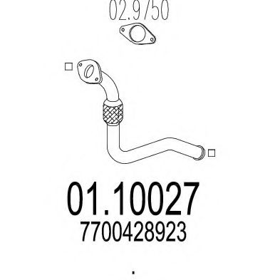 01.10027 MTS Exhaust System Exhaust Pipe