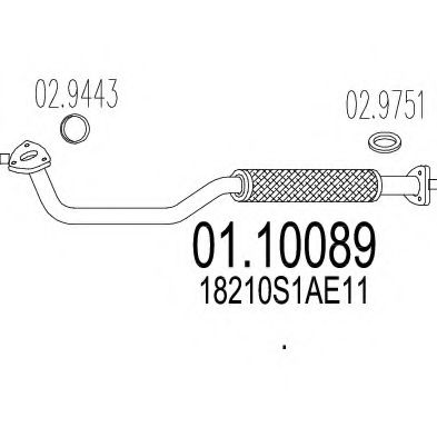 01.10089 MTS Exhaust System Exhaust Pipe