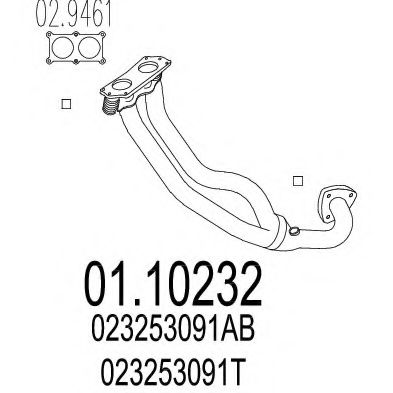 01.10232 MTS Exhaust System Exhaust Pipe