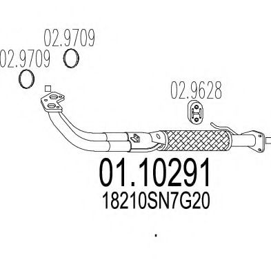 01.10291 MTS Exhaust System Exhaust Pipe