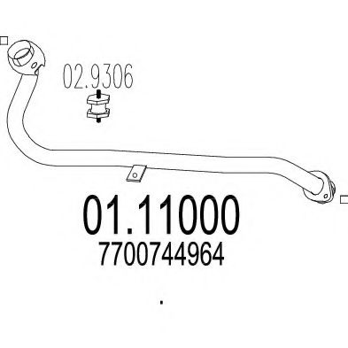 01.11000 MTS Exhaust System Exhaust Pipe