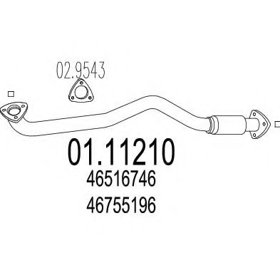 01.11210 MTS Exhaust System Exhaust Pipe