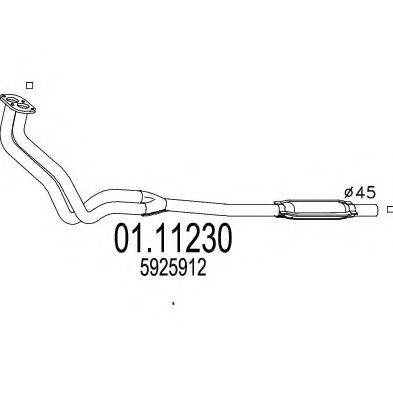 01.11230 MTS Exhaust System Front Silencer