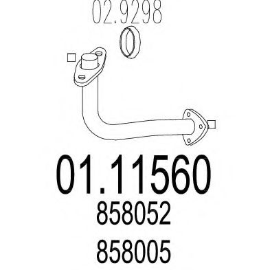 01.11560 MTS Exhaust System Exhaust Pipe