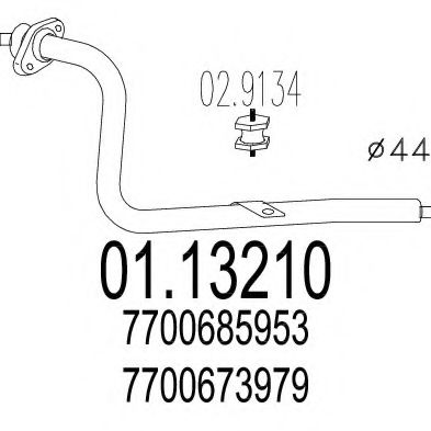 01.13210 MTS Exhaust System Exhaust Pipe
