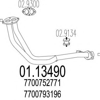 01.13490 MTS Exhaust System Exhaust Pipe