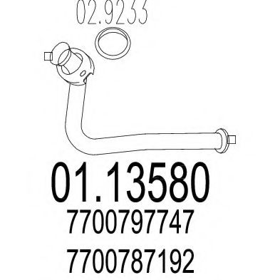 01.13580 MTS Exhaust System Exhaust Pipe