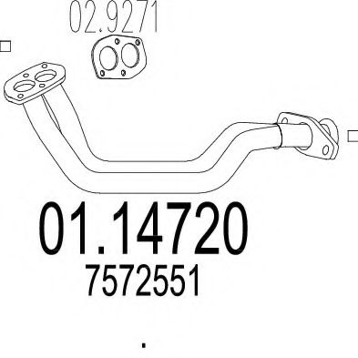 01.14720 MTS Exhaust System Exhaust Pipe