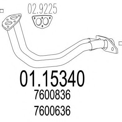 01.15340 MTS Exhaust System Exhaust Pipe