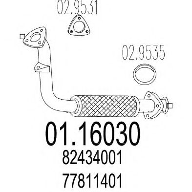 01.16030 MTS Exhaust System Exhaust Pipe