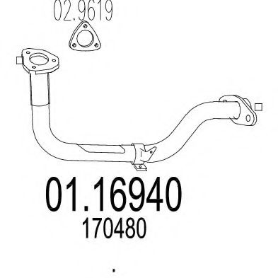 01.16940 MTS Exhaust System Exhaust Pipe