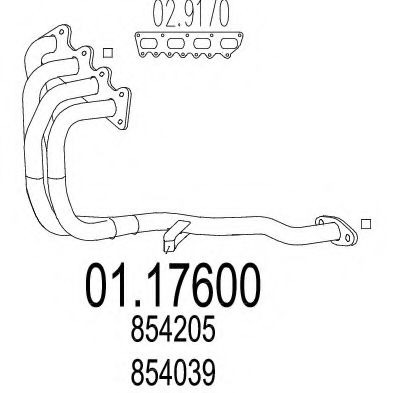 01.17600 MTS Exhaust System Exhaust Pipe