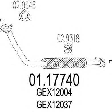 01.17740 MTS Exhaust System Exhaust Pipe