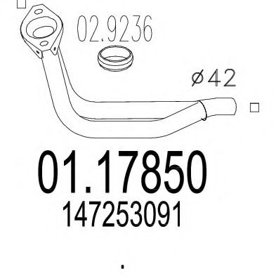 01.17850 MTS Exhaust System Exhaust Pipe