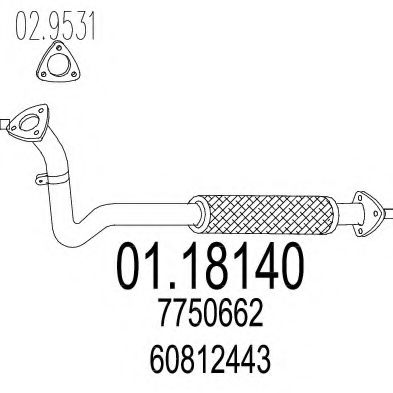 01.18140 MTS Exhaust System Exhaust Pipe