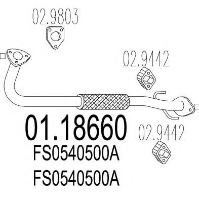 01.18660 MTS Exhaust System Exhaust Pipe