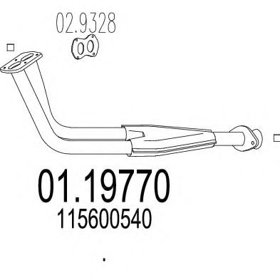 01.19770 MTS Exhaust System Exhaust Pipe