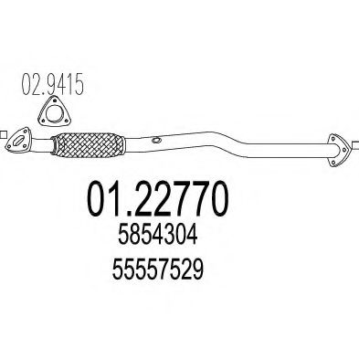 01.22770 MTS Exhaust System Exhaust Pipe