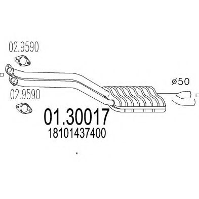 01.30017 MTS Front Silencer